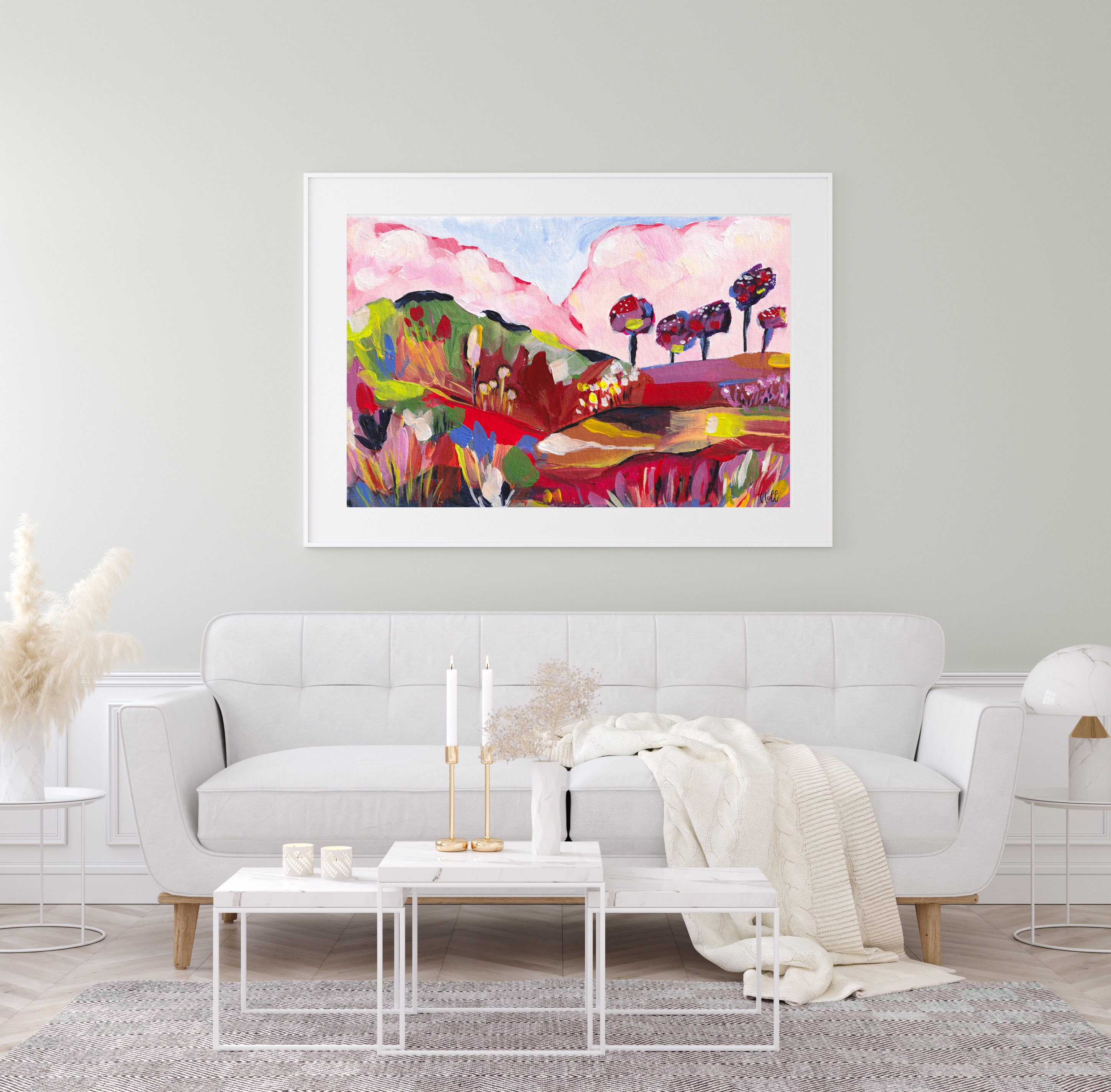 Dreamy Pink Abstract Landscape DIGITAL PRINT Printable Art Etsy
