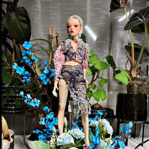 Outfit met kant en parels voor Popovy BJD