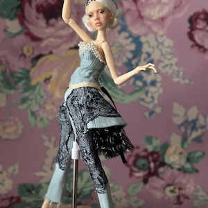 Lace and denim outfit for Popovy BJD