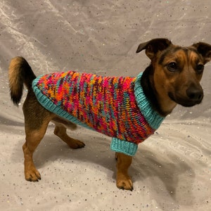 Knitted Dog Jumper Multi-coloured