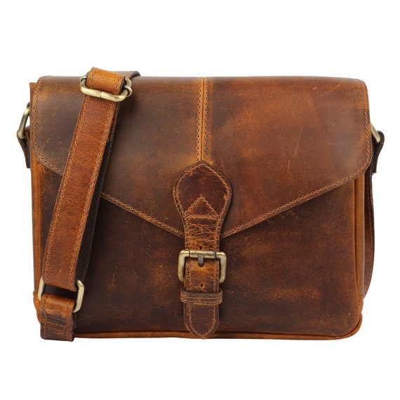 Vintage Genuine Leather Crossbody Bag for Women 10 Inch Purse - Etsy