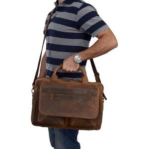Buffalo Leather Briefcase 16 Inch Laptop Messenger Bag Office - Etsy