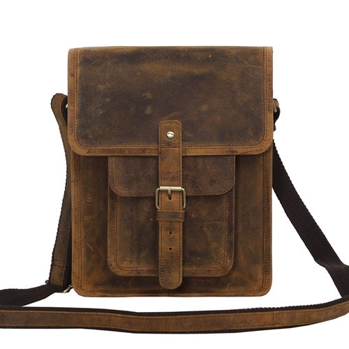 11 Inch Genuine Leather Messenger Bag Ipad Bag Shoulder Bag - Etsy