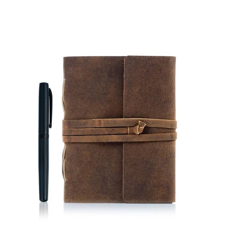 Leather Journal Lined Paper With Luxury Pen Handmade Leather Etsy