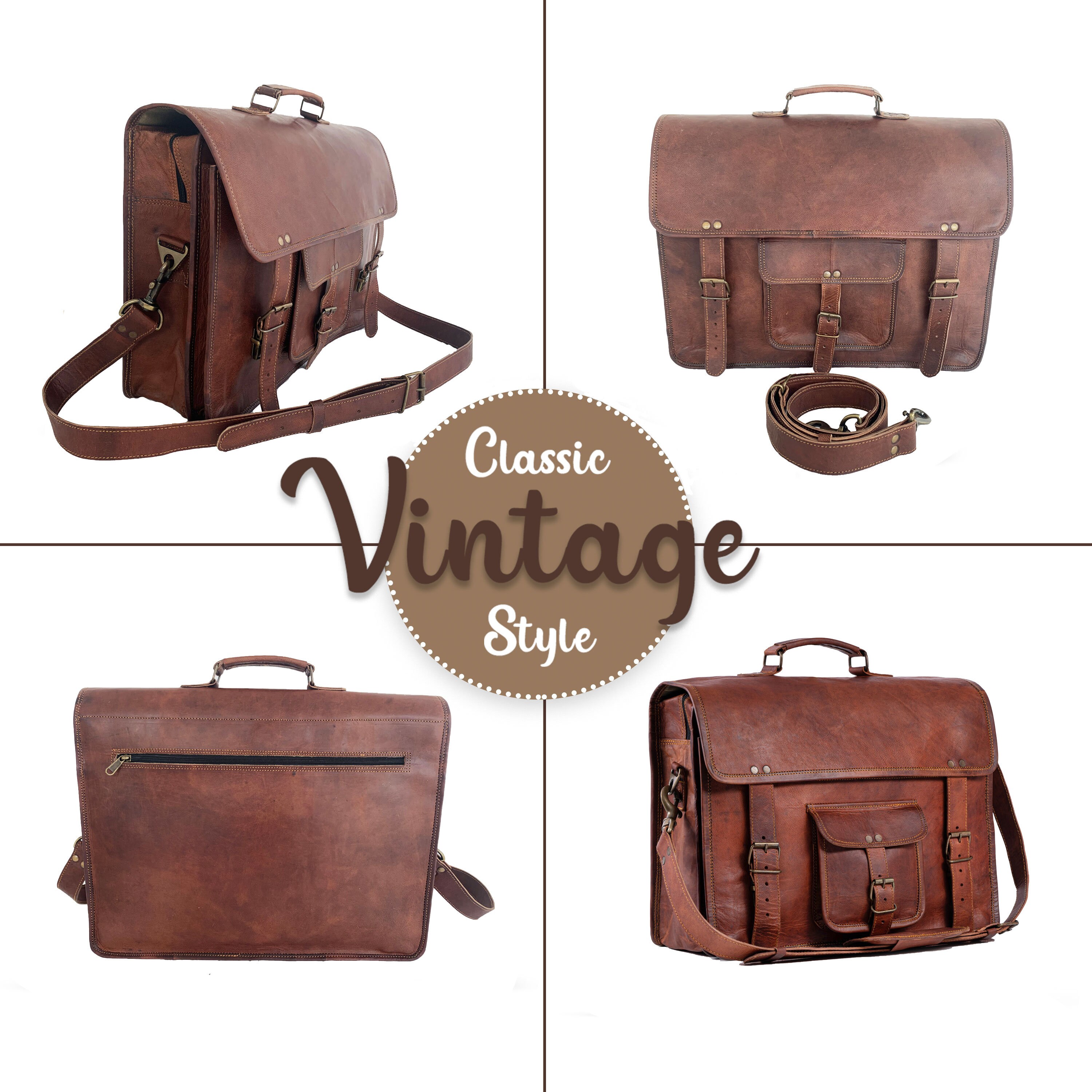 Leather Laptop Bags for Men 16 Inch Leather Messenger Bags - Etsy