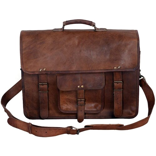 Genuine Leather Messenger Bag College Bag Laptop Bag Shoulder - Etsy