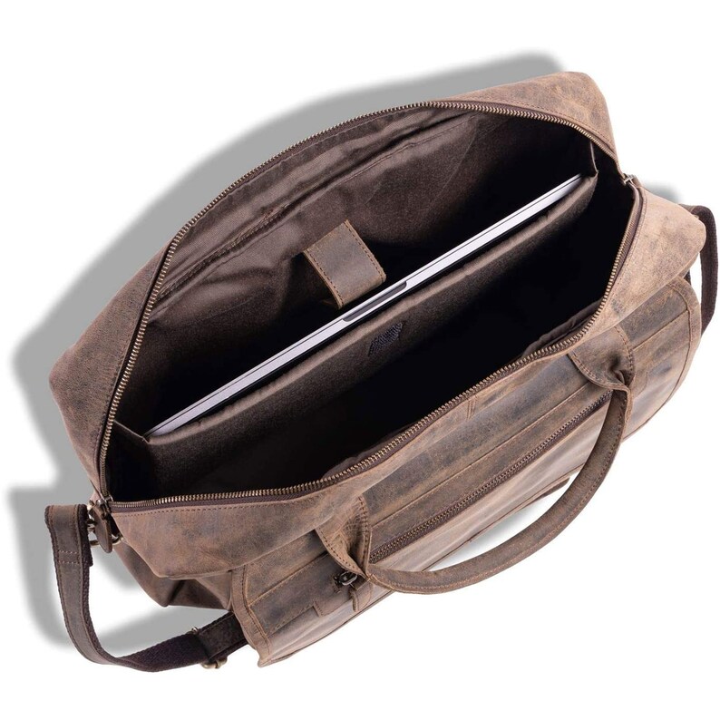 Buffalo Leather Briefcase 16 Inch Laptop Messenger Bag Office Etsy