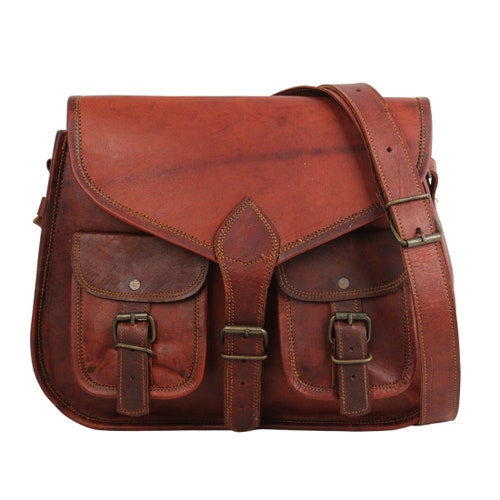 Vintage Genuine Leather Crossbody Bag for Women 10 Inch Purse - Etsy