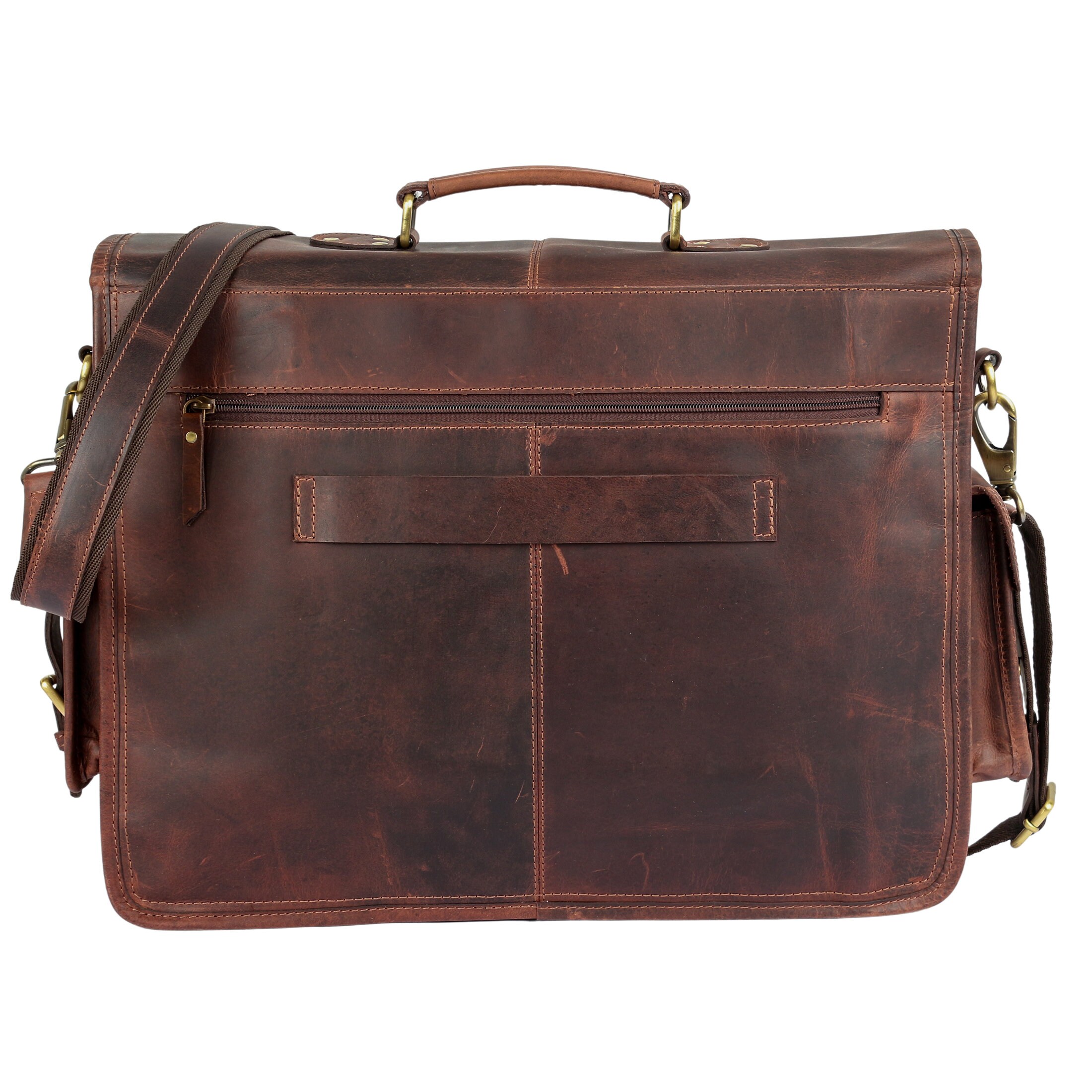 Genuine Buffalo Leather Briefcase Laptop Messenger Bag Best Etsy