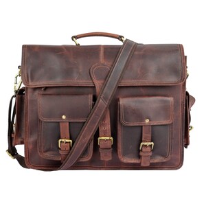 Genuine Buffalo Leather Briefcase Laptop Messenger Bag Best - Etsy