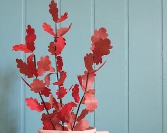 KIT OAK branches in red and red Nepal paper