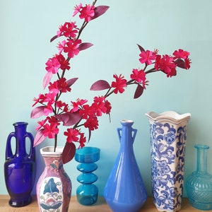 KIT CHERRY TREE branches in Nepal paper fuchsia red and plum to make for interior decoration creative hobbies paper flowers image 1