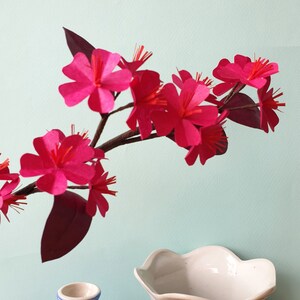 KIT CHERRY TREE branches in Nepal paper fuchsia red and plum to make for interior decoration creative hobbies paper flowers image 9