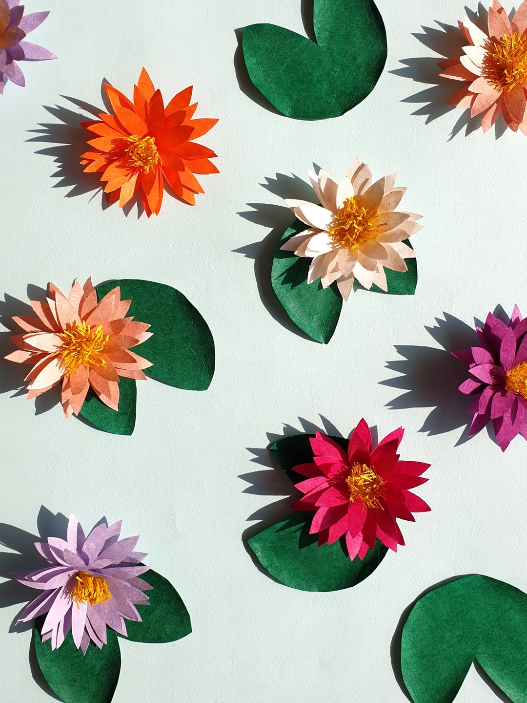 Buy DIY KIT 2 LOTUS Made of Nepalese Paper for Interior Decoration ...