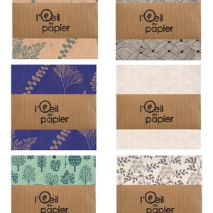 20 CARRES de PAPIER NEPALAIS à motifs pour loisirs créatifs, collage, découpage, encadrement, reliure, origami, art végétal et floral