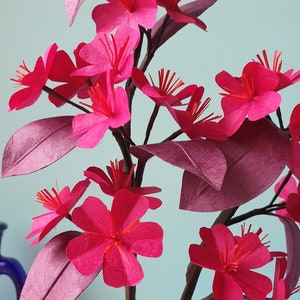 KIT CHERRY TREE branches in Nepal paper fuchsia red and plum to make for interior decoration creative hobbies paper flowers image 7