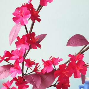 KIT CHERRY TREE branches in Nepal paper fuchsia red and plum to make for interior decoration creative hobbies paper flowers image 3