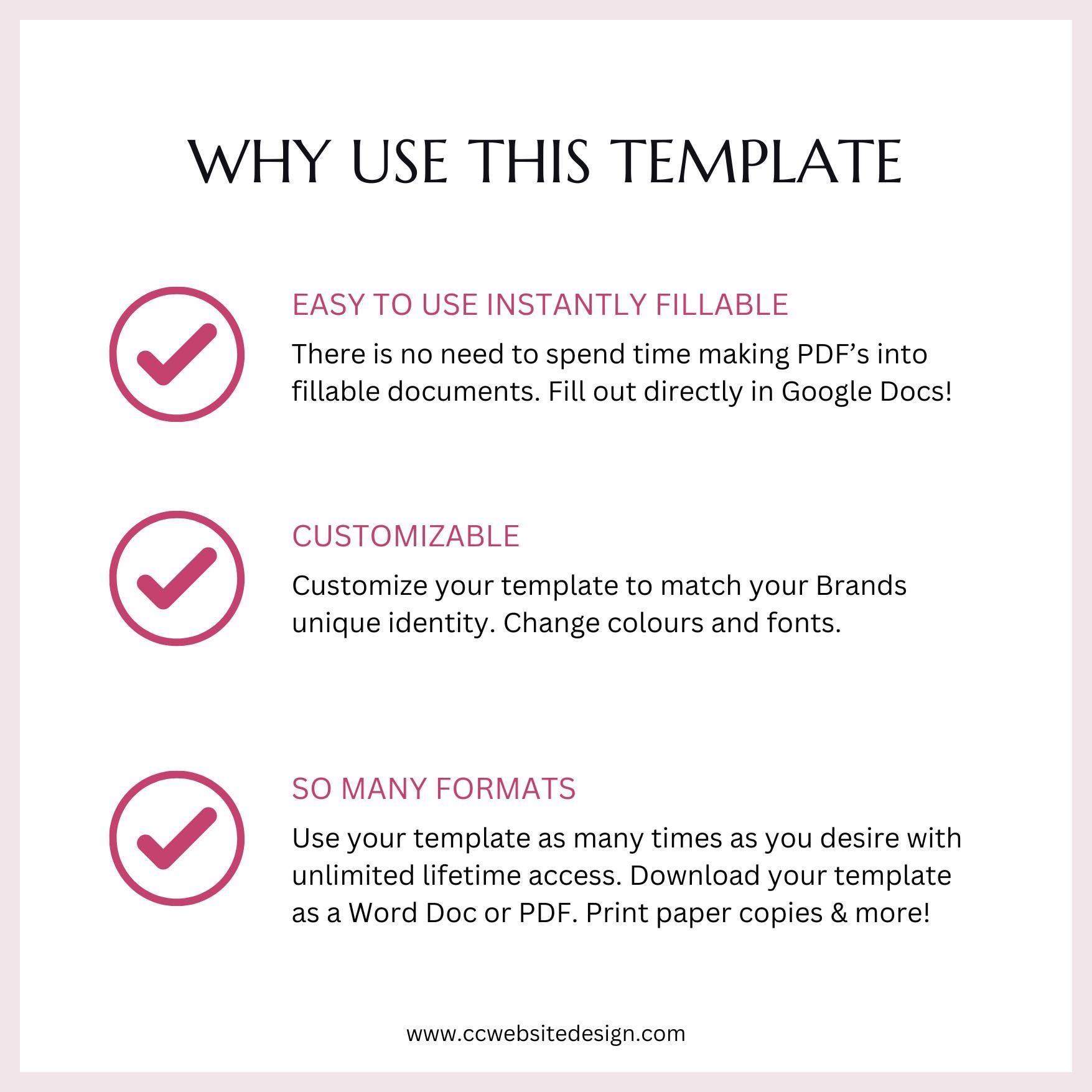 Editable Client Profile Template: Google Docs Business Intake Form ...