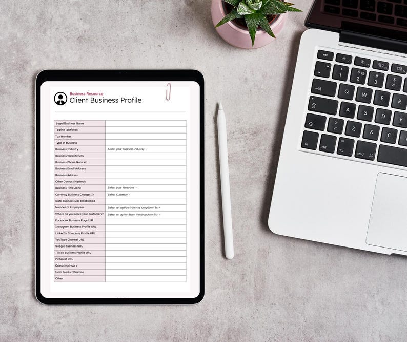 Editable Client Profile Template: Google Docs Business Intake Form ...