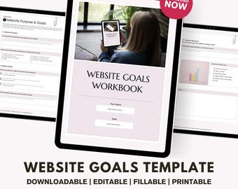 Digital Editable Website Goals Planner | Printable Google Docs Template