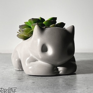 Bulba Planter | Sleeping Bulbasaur | Concrete Succulent Planter | Office Decor | Home Decor | Modern Planter