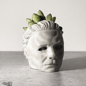 Michael Halloween Concrete Planter SMALL - Desk Planter