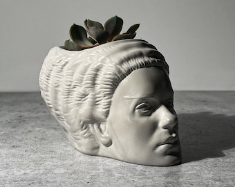 Bride of Frank Concrete Planter – Halloween Christmas Gift Desk Decor