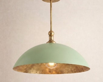 Messing Dome Pendelleuchte | Mid Century Modern Hängelampe