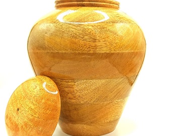 Urne en bois personnalisée pour cendres humaines adultes avec sac en velours Urnes de crémation pour cendres Urnes décoratives - pour urne humaine de grande taille jusqu'à 190 livres