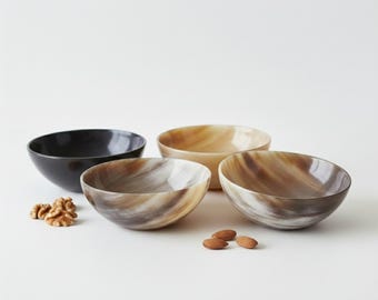 Handcrafted Horn Bowl Set of 4 – Viking, Medieval Reenactment