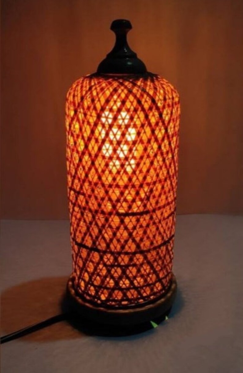 Handmade Natural Bamboo Table Lamp Eco Friendly Product for Etsy