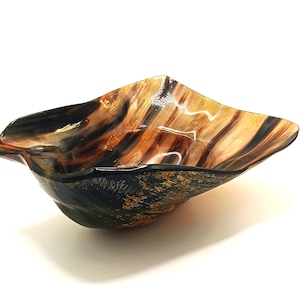Vikings Horn Bowl Buffalo Horn Bowl for Salad used as a desk accessory for  holding keys, cuff links and coins et. 12&#39;&#39; across and 4&#39;&#39; deep,