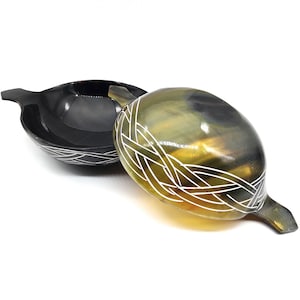Horn Drinking Bowl Scottish Quaich Friendship Cup For your Lovers Wedding Cup, Quaich Whisky Tasting horn Bowl gift for boyfriend,husband...