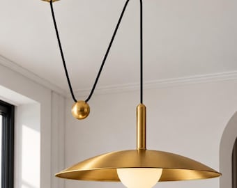 Pendelleuchte im Mid-Century-Modern-Stil, Deckenleuchte im italienischen Stilnovo-Stil, luxuriöse Esszimmerleuchte