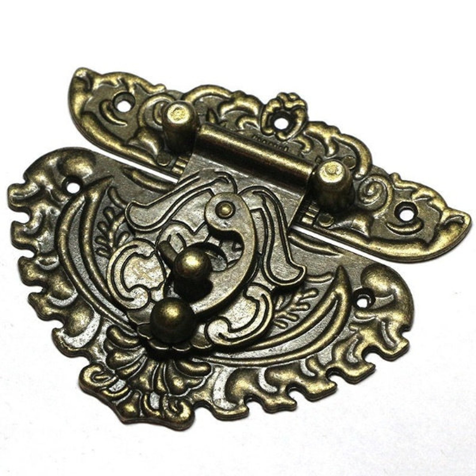 Antique style large chest lock with hook 84x74 mm 3.43x2.91 Etsy