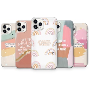 Abstract Motivational Phone Case Quotes Cover for iPhone 15 Pro, 14 Pro Max, 13, 12 & Samsung S23 Ultra, S22, S21 FE, A14 Pixel 8 Pro, 7a, 6