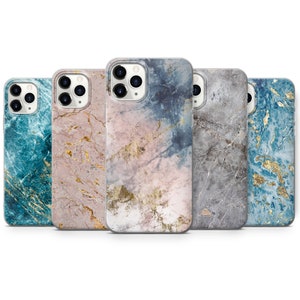 Light Marble Phone Case With Gold Cover for iPhone 15 Pro, 14 Pro Max, 13, 12, 11 & Samsung S23 Ultra, S22, S21 FE, A14, Pixel 8 Pro, 7a, 6