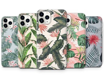 Tropical Palm Tree Phone Case Green Leaf Cover for iPhone 15 Pro, 14 Pro Max, 13, 12 & Samsung S23 Ultra, S22, S21 FE, A14 Pixel 8 Pro, 7, 6