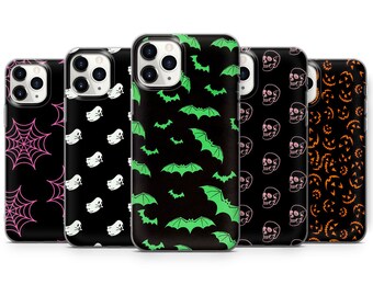 Halloween Phone Case Ghost Skull Vampire Cover for iPhone 15 Pro, 14 Pro Max, 13, 12 & Samsung S23 Ultra, S22, S21 FE, A14 Pixel 8 Pro, 7, 6