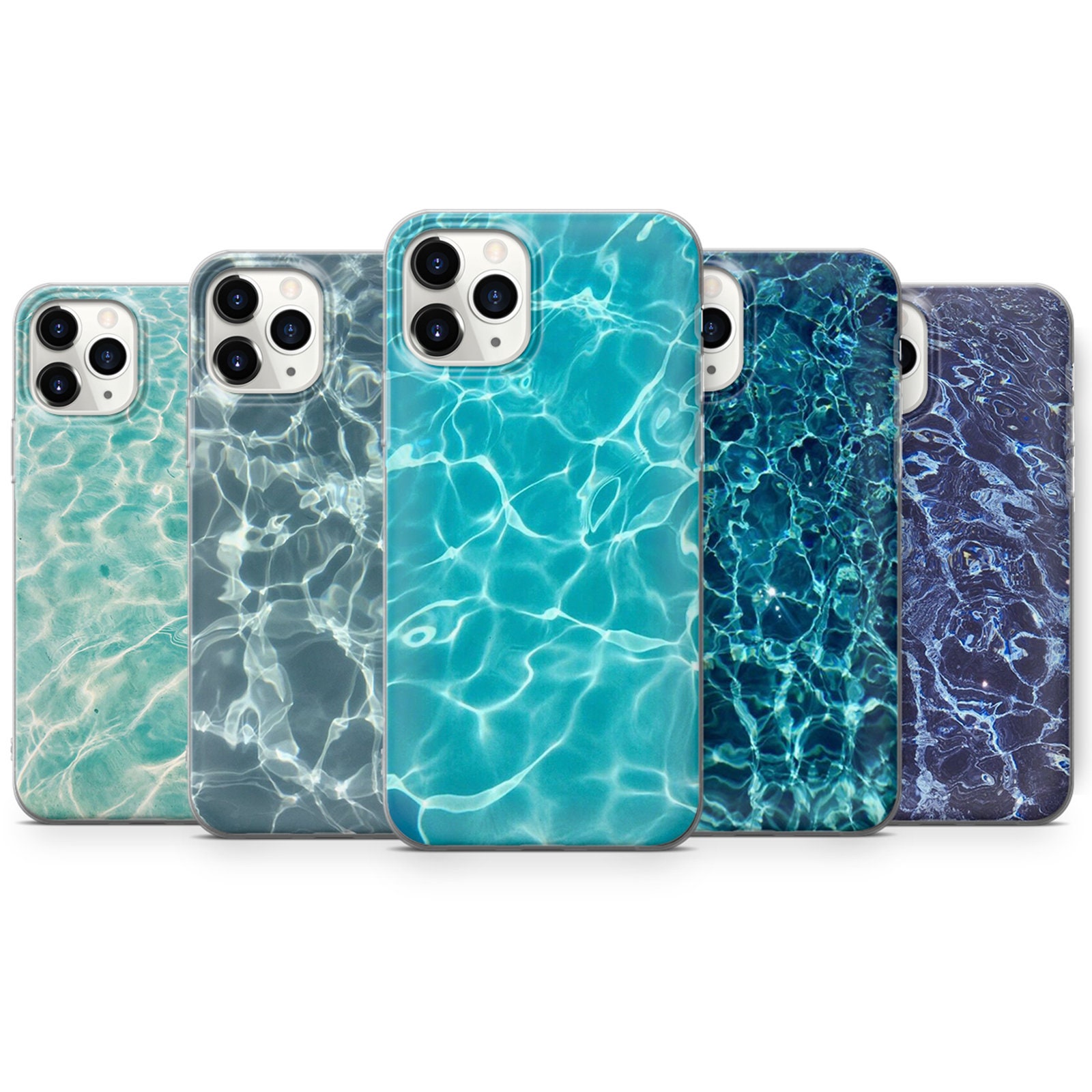 Blue Pool Water Phone Case Cool Reflection Cover for iPhone 15 Pro