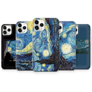 Starry Night Phone Case Vincent van Gogh Cover for iPhone 15 Pro, 14 Pro Max, 13, 12 & Samsung S23 Ultra, S22, S21 FE, A14 Pixel 8 Pro, 7, 6