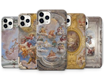 Funda para teléfono con diseño de arte clásico y estética de ángel para iPhone 15 Pro, 14 Pro Max, 13, 12 y Samsung S23 Ultra, S22, S21 FE, A14 Pixel 8 Pro, 7, 6