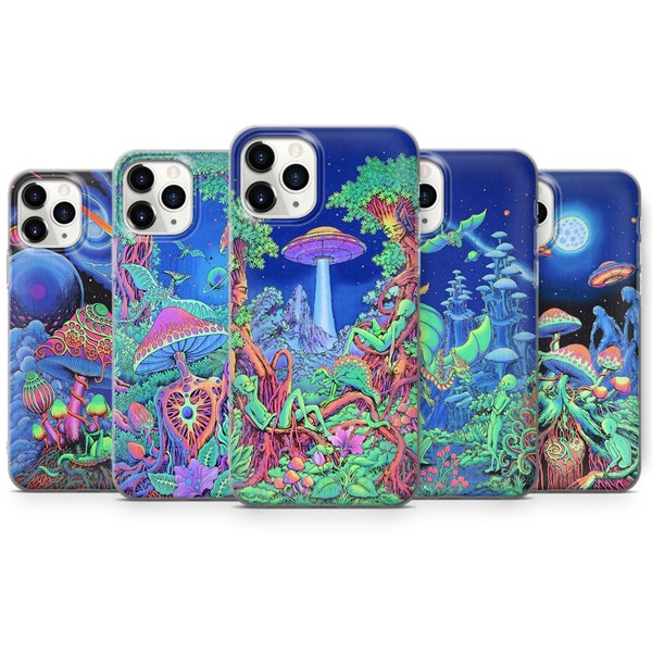 Psychedelic Visuals Phone Case Trippy Cover for iPhone 15 Pro, 14 Pro Max, 13, 12 & Samsung S23 Ultra, S22, S21 FE, A14, Pixel 8 Pro, 7a, 6