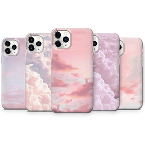 Pink Cloud Phone Case Cloudy Sunset Cover for iPhone 15 Pro, 14 Pro Max, 13, 12 & Samsung S23 Ultra, S22, S21 FE, A14, Pixel 8 Pro, 7a, 6