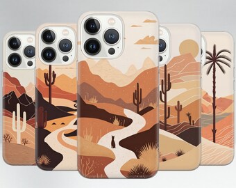 Modern Boho Phone Case Abstract Desert Cover for iPhone 15 Pro, 14 Pro Max, 13, 12 & Samsung S23 Ultra, S22, S21 FE, A14, Pixel 8 Pro, 7a, 6