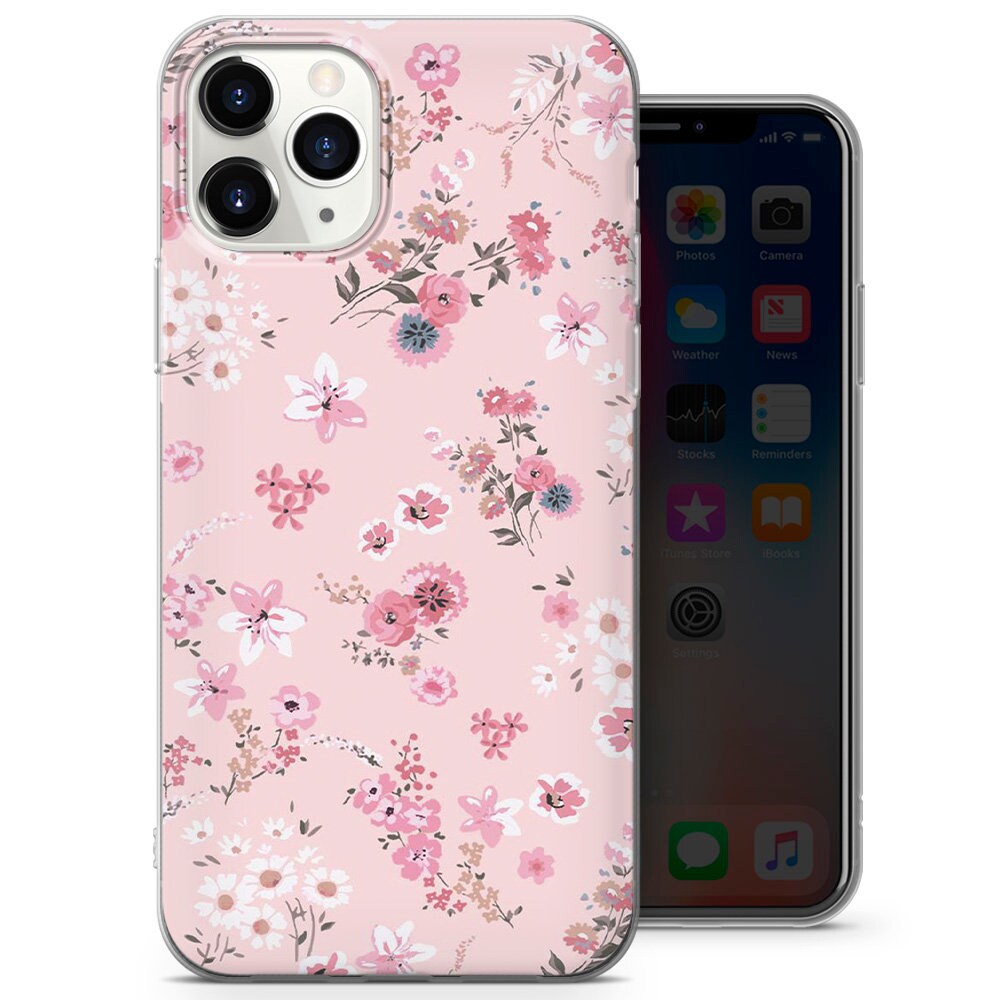 Floral Case For IPhone 14, Clear Case With Flower Pattern Cute Cover For Girls Women Slim Lightweight Silicone Shockproof Non-Yellowing Phone Case For IPhone 14, Flower-A