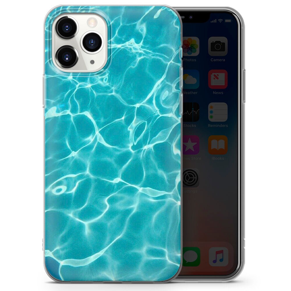 Blue Pool Water Phone Case Cool Reflection Cover for iPhone 15 Pro