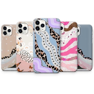 Abstract Cheetah Print Phone Case Leopard Cover for iPhone 15 Pro, 14 Pro Max, 13, 12 & Samsung S23 Ultra, S22, S21, A14, Pixel 8 Pro, 7, 6