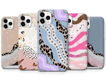 Abstract Cheetah Print Phone Case Leopard Cover for iPhone 15 Pro, 14 Pro Max, 13, 12 & Samsung S23 Ultra, S22, S21, A14, Pixel 8 Pro, 7, 6