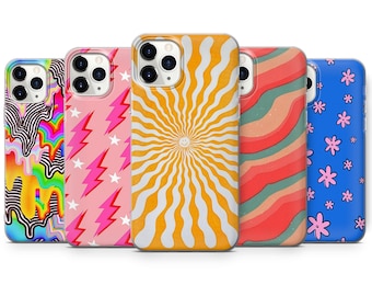 Indie Aesthetic Phone Case Trippy Pattern Cover for iPhone 15 Pro, 14 Pro Max, 13, 12 & Samsung S23 Ultra, S22, S21, A14, Pixel 8 Pro, 7, 6